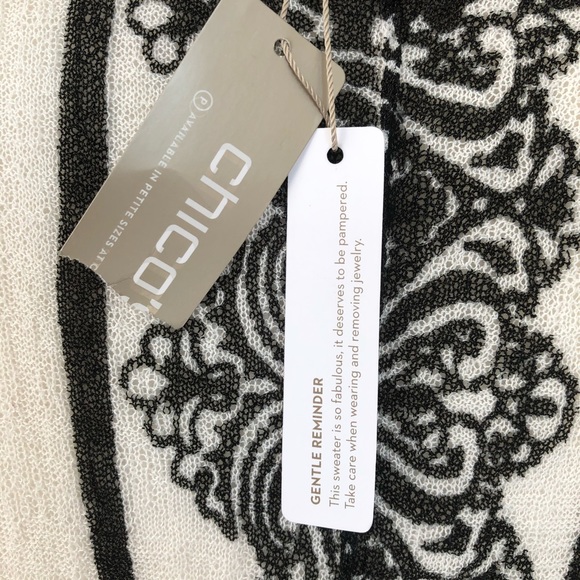 NWT Chico’s Drama Cardigan Black & White - Picture 6 of 7